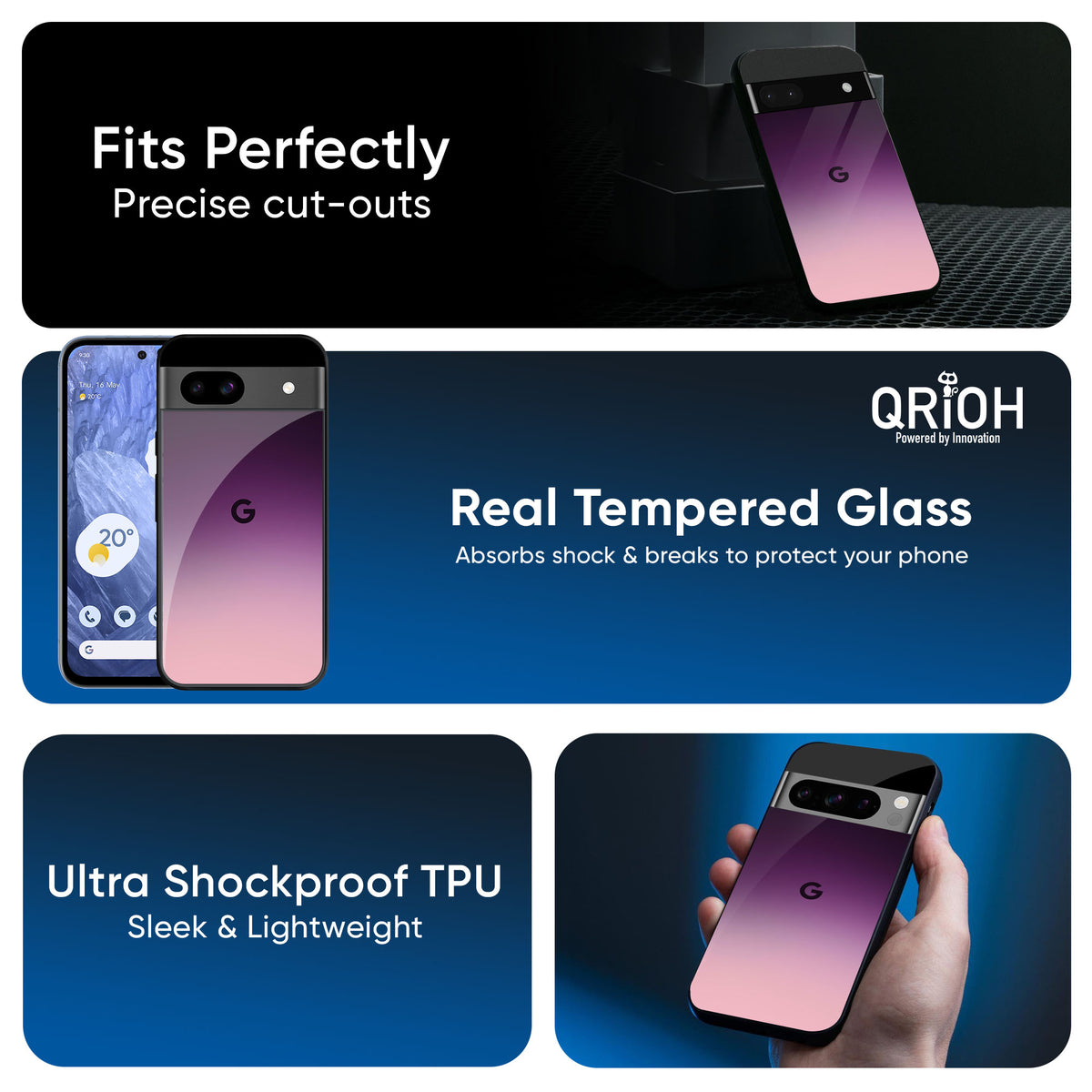 Purple Gradient Glass case for Google Pixel 9 Pro XL