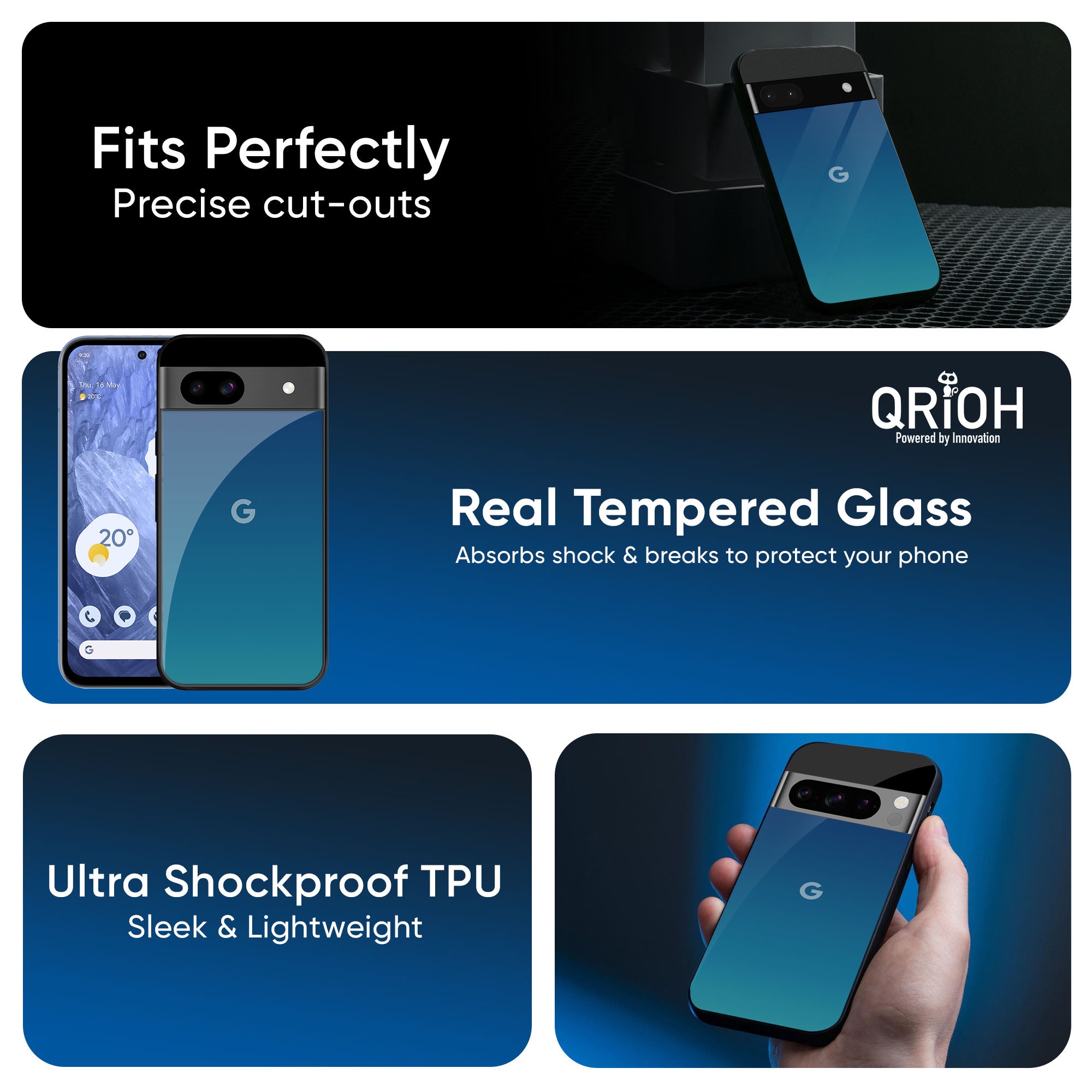 Celestial Blue Glass Case For Google Pixel 9