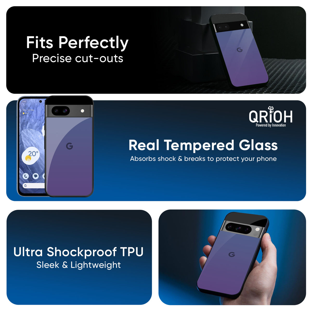 Indigo Pastel Glass Case For Google Pixel 9