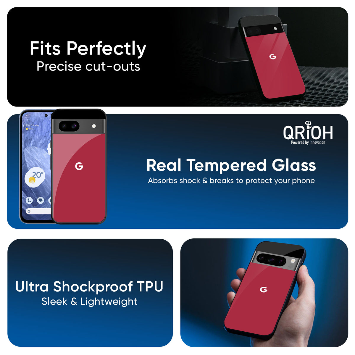 Solo Maroon Glass case for Google Pixel 9