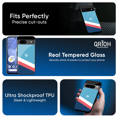 Pink & White Stripes Glass Case For Google Pixel 9 Pro XL