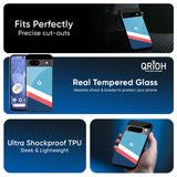 Pink & White Stripes Glass Case For Google Pixel 9 Pro