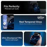 Blue Rough Abstract Glass Case for Google Pixel 9 Pro XL
