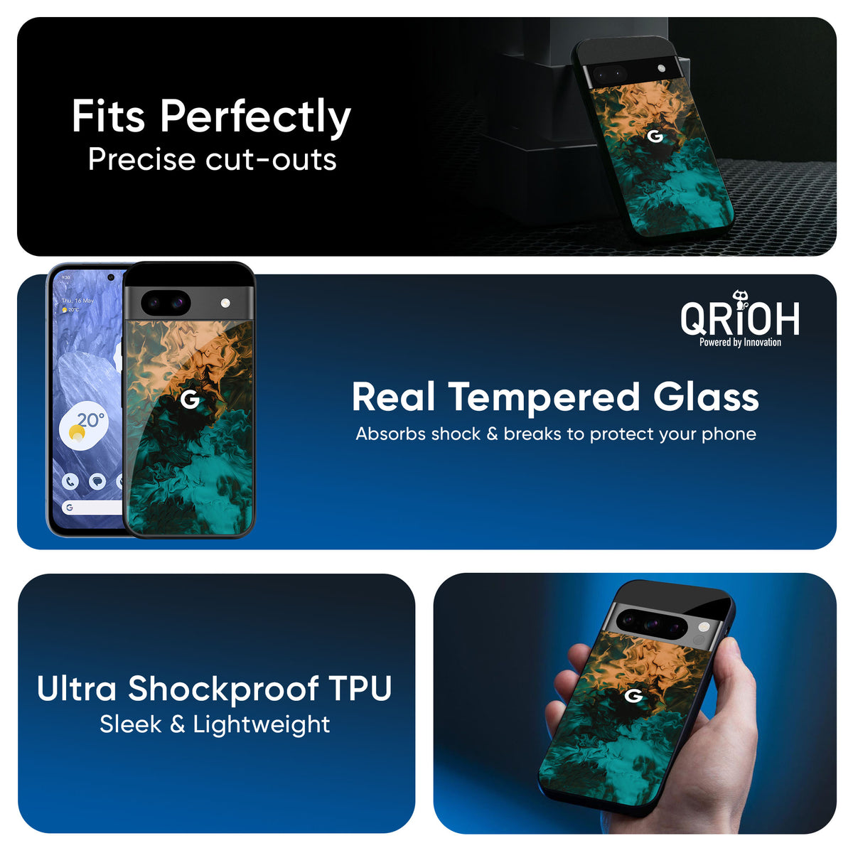 Watercolor Wave Glass Case for Google Pixel 9