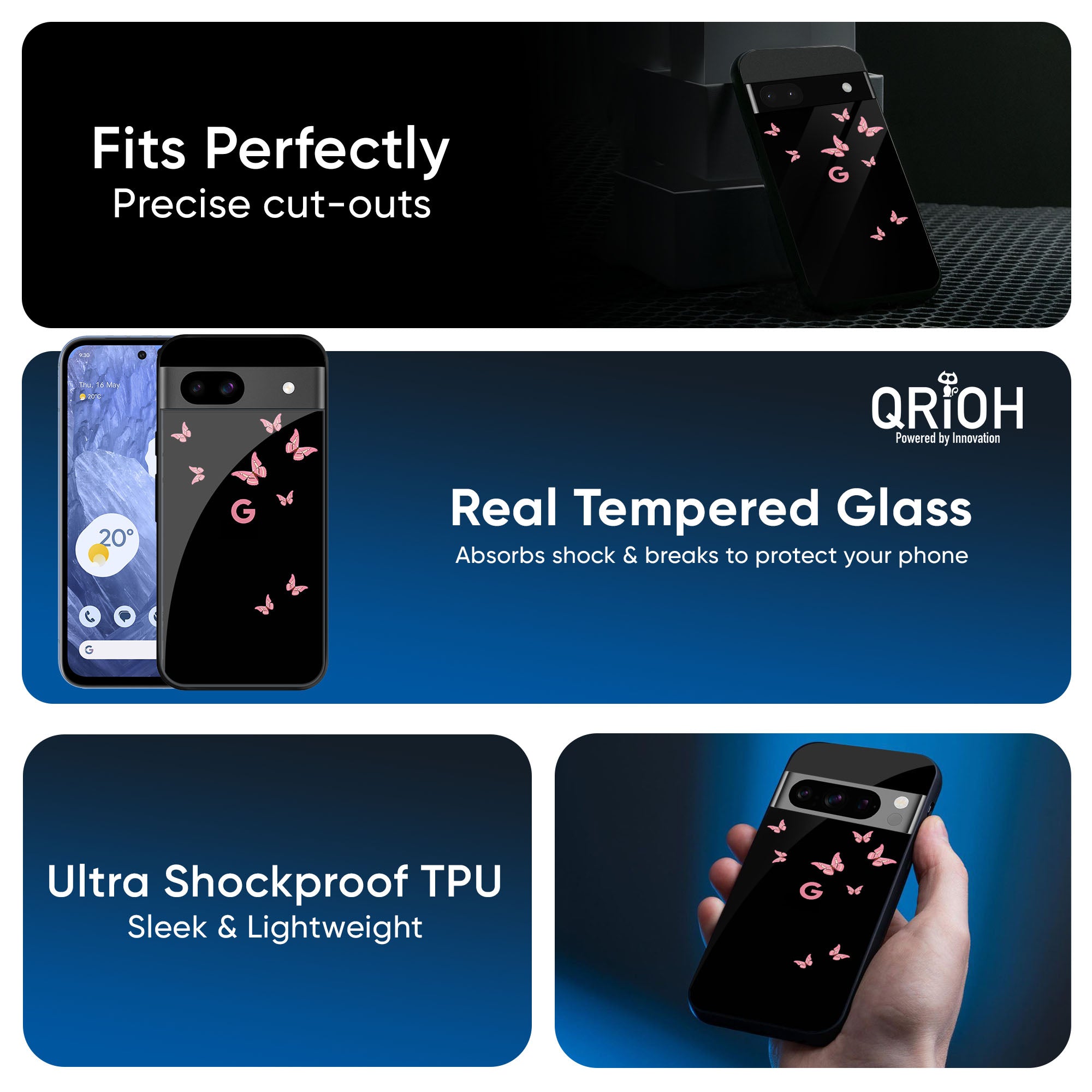 Fly Butterfly Glass Case for Google Pixel 9 Pro
