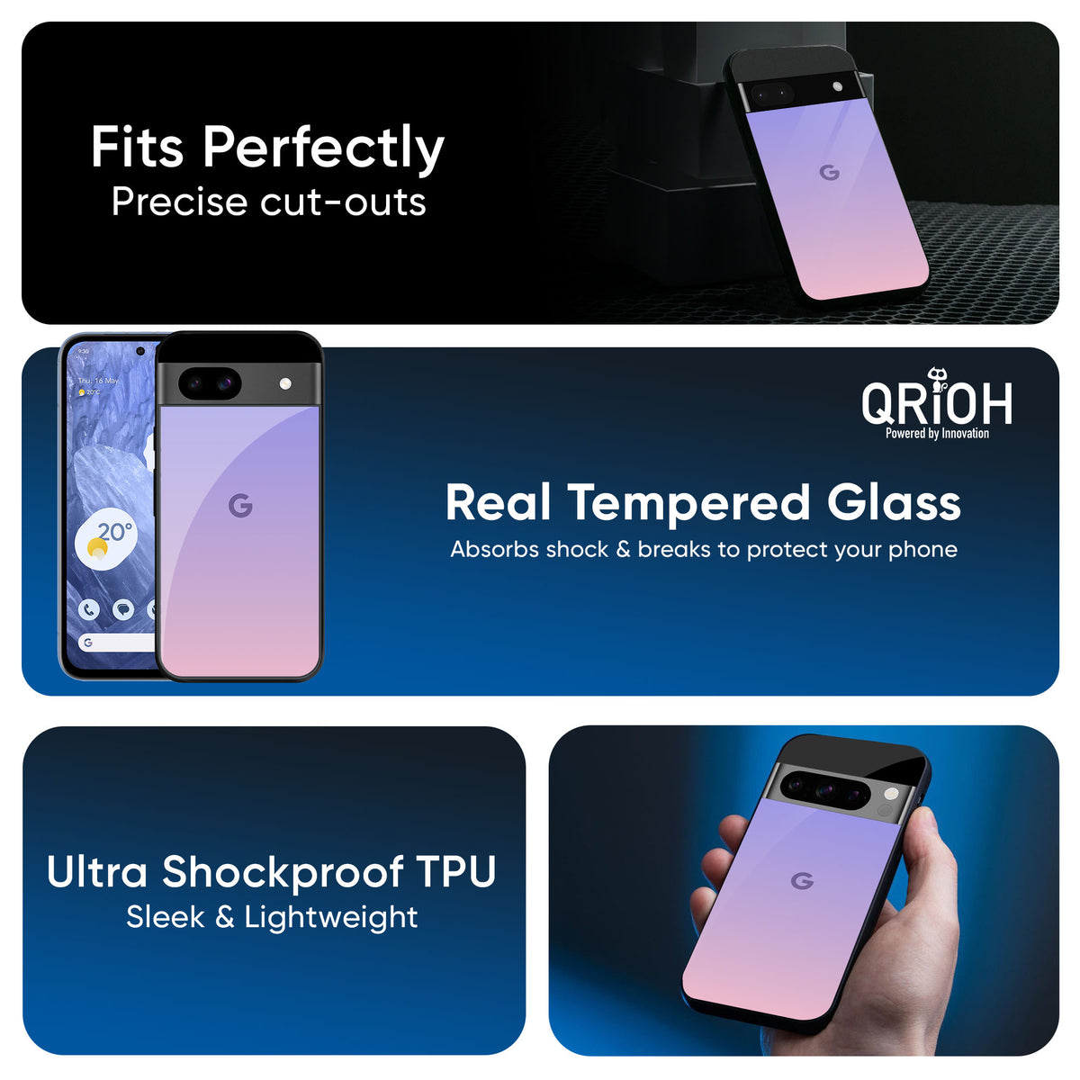 Lavender Gradient Glass Case for Google Pixel 9