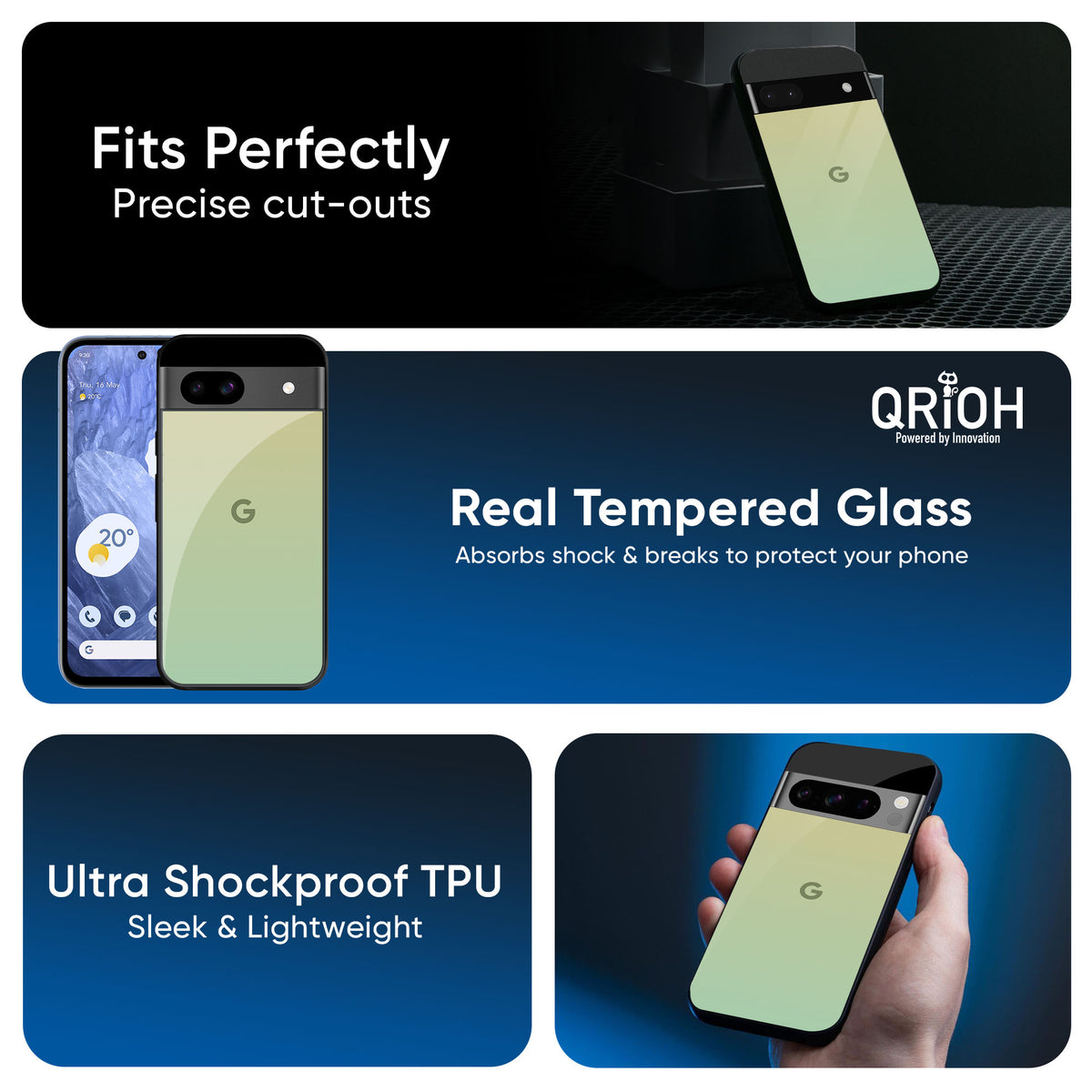 Mint Green Gradient Glass Case for Google Pixel 9