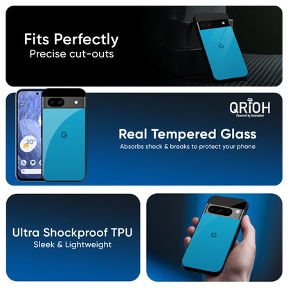 Blue Aqua Glass Case for Google Pixel 9 Pro