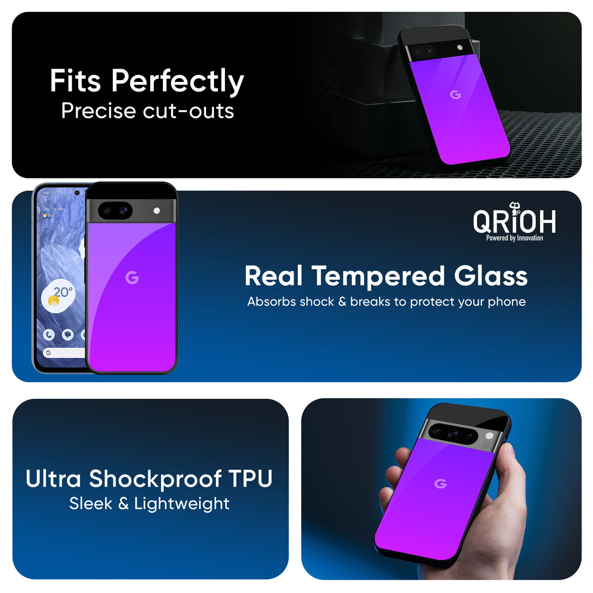 Purple Pink Glass Case for Google Pixel 9