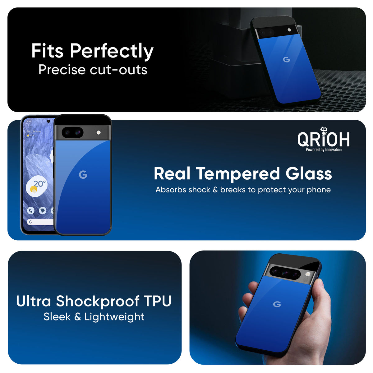 Egyptian Blue Glass Case for Google Pixel 9 Pro XL