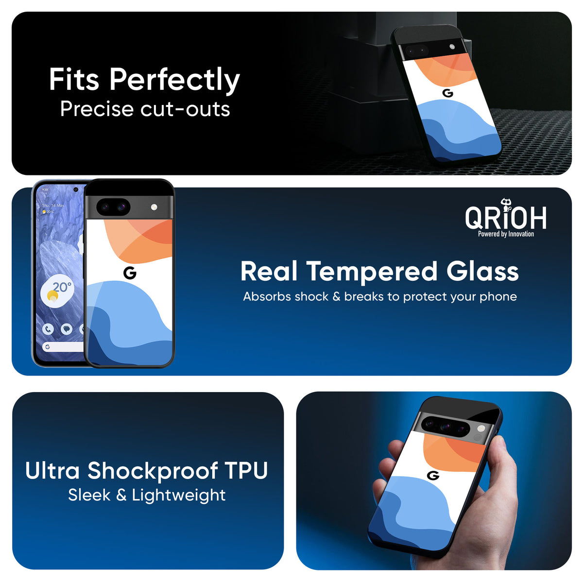 Wavy Color Pattern Glass Case for Google Pixel 9