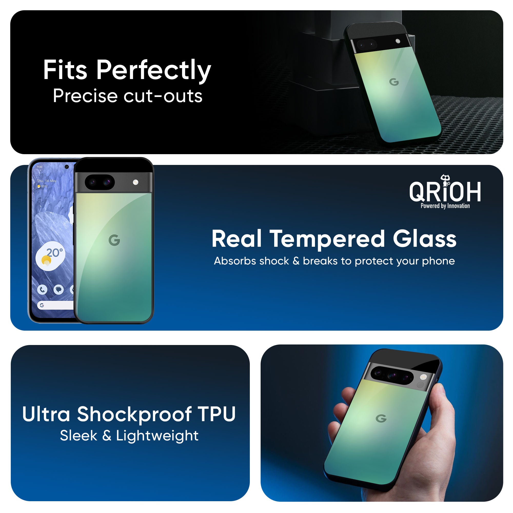 Dusty Green Glass Case for Google Pixel 9 Pro XL