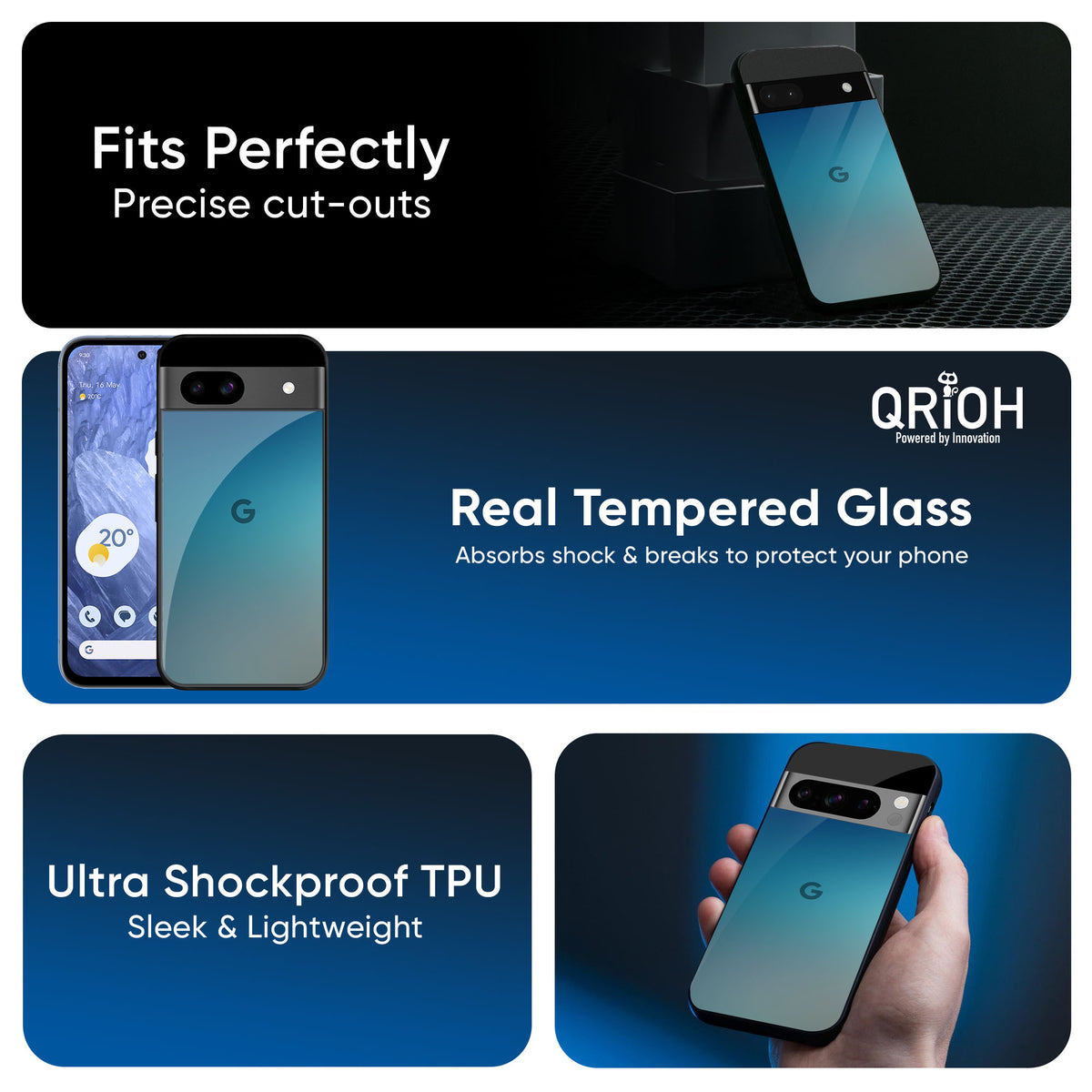 Sea Theme Gradient Glass Case for Google Pixel 9