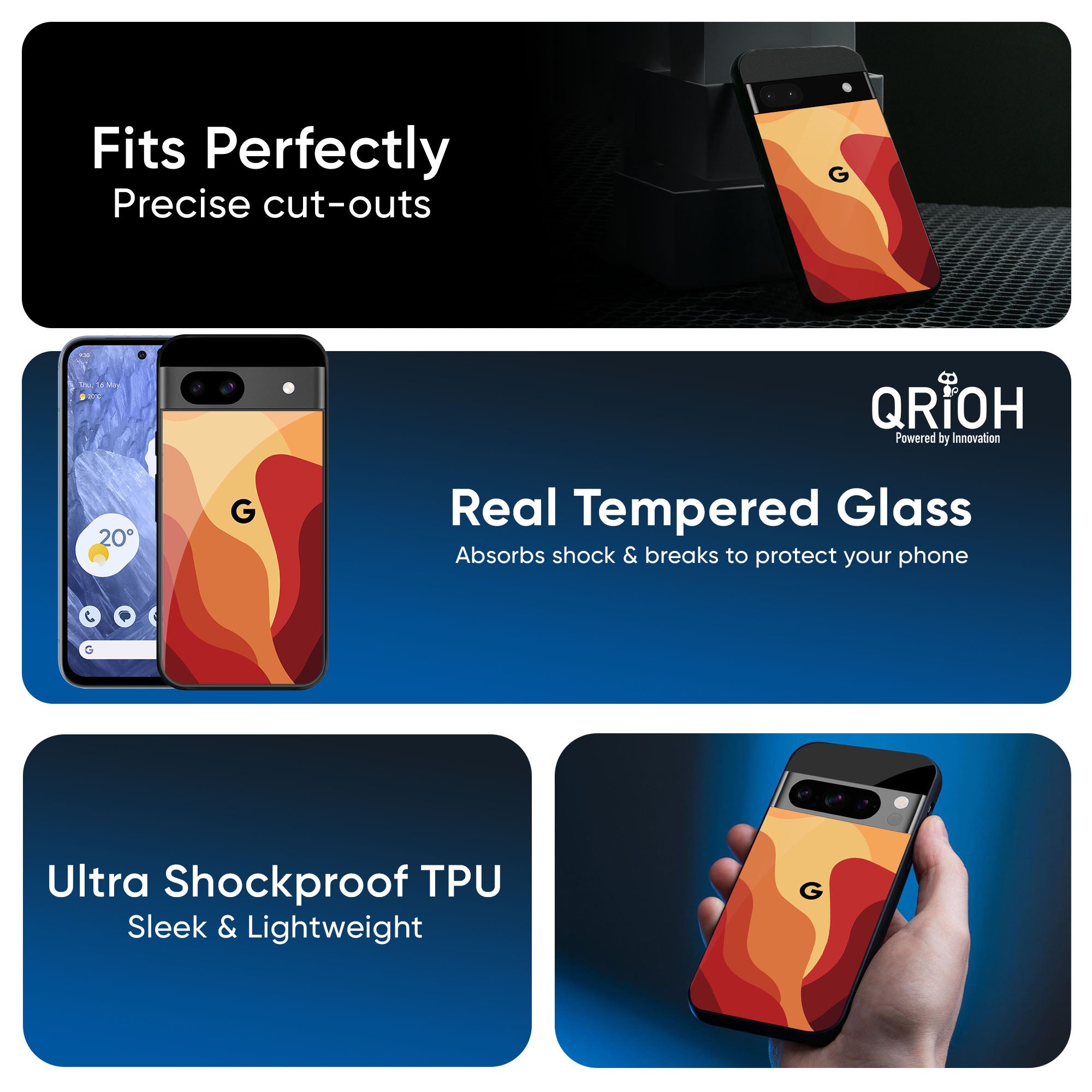 Magma Color Pattern Glass Case for Google Pixel 9 Pro