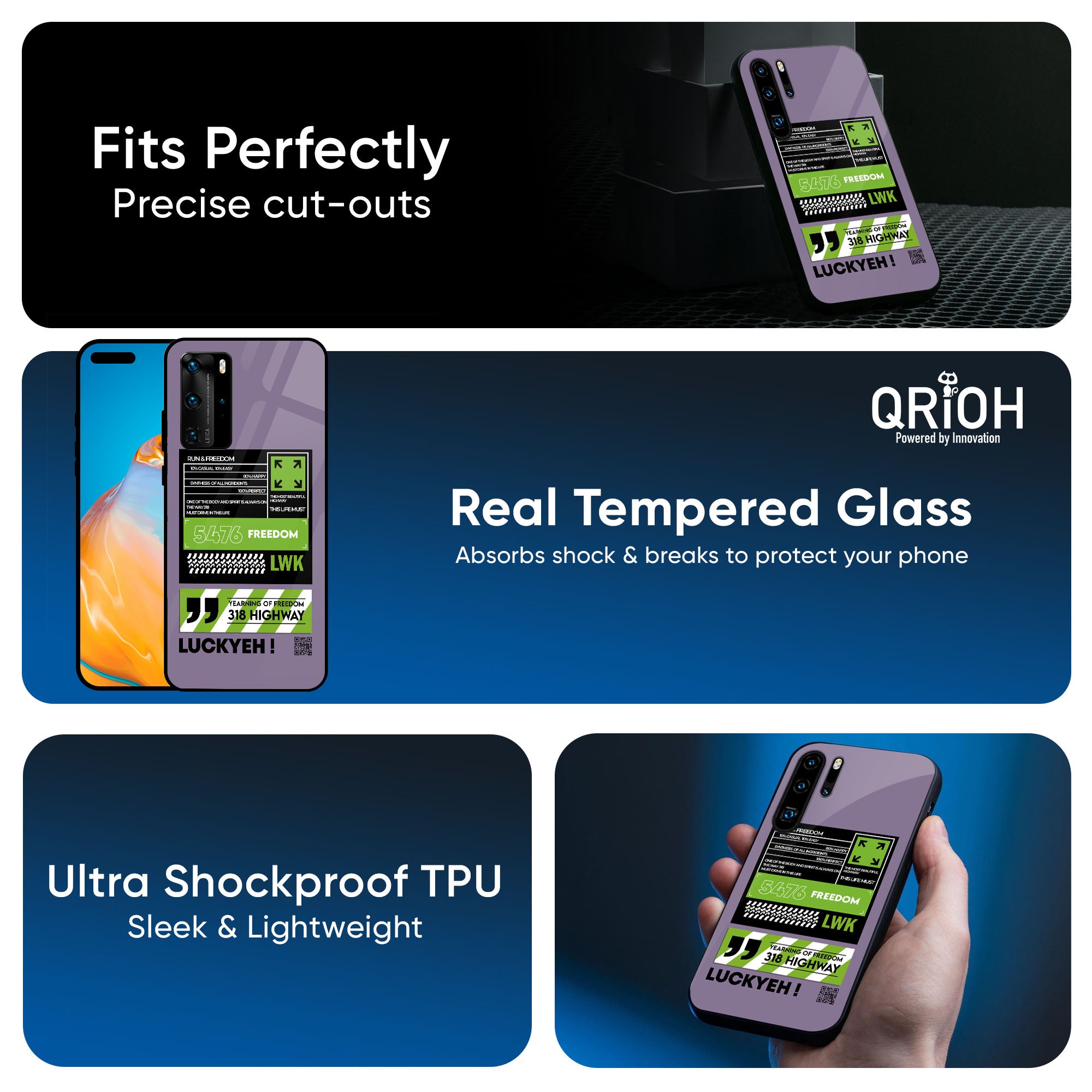 Run & Freedom Glass Case for Huawei P30 Pro