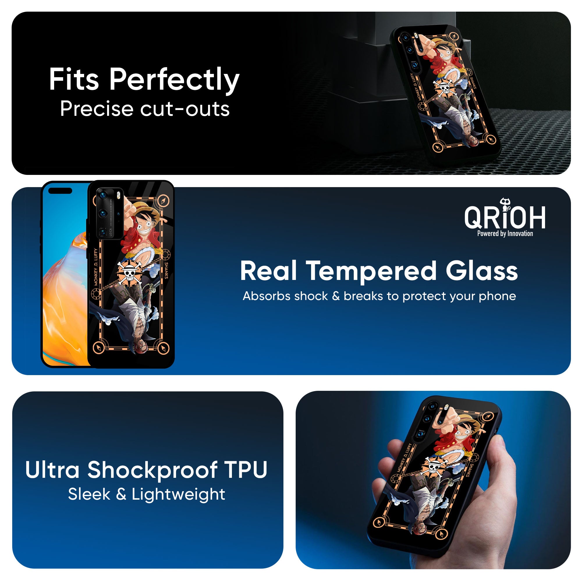 Shanks & Luffy Glass Case for Huawei P30 Pro