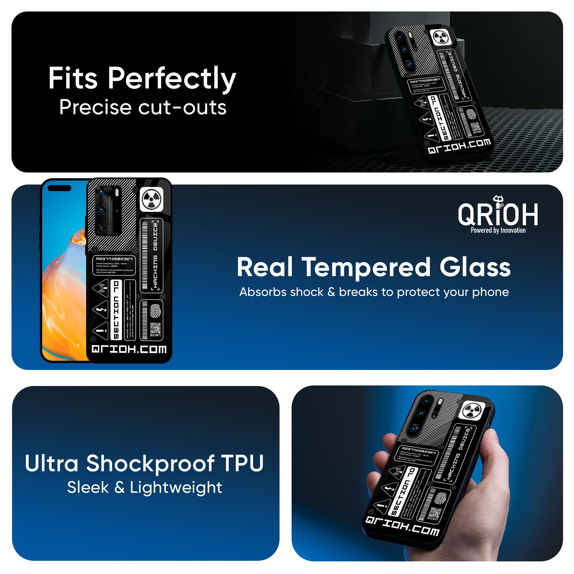 Futuristic Art Glass Case for Huawei P30 Pro