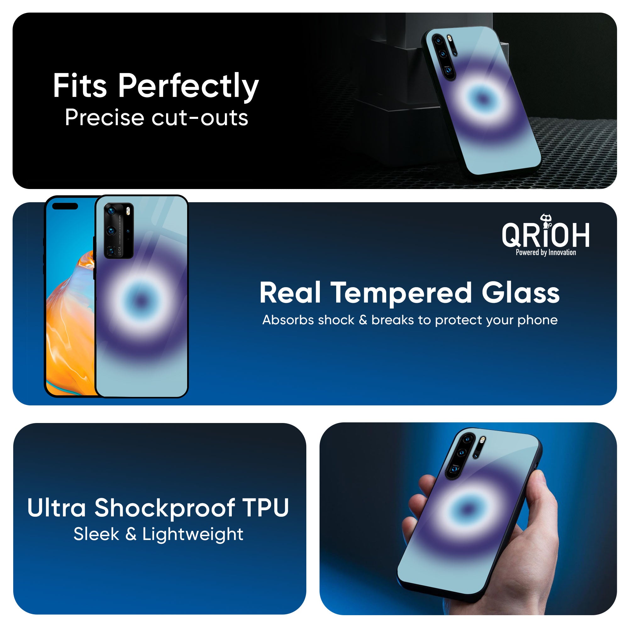 Evil Eye Art Glass Case for Huawei P30 Pro