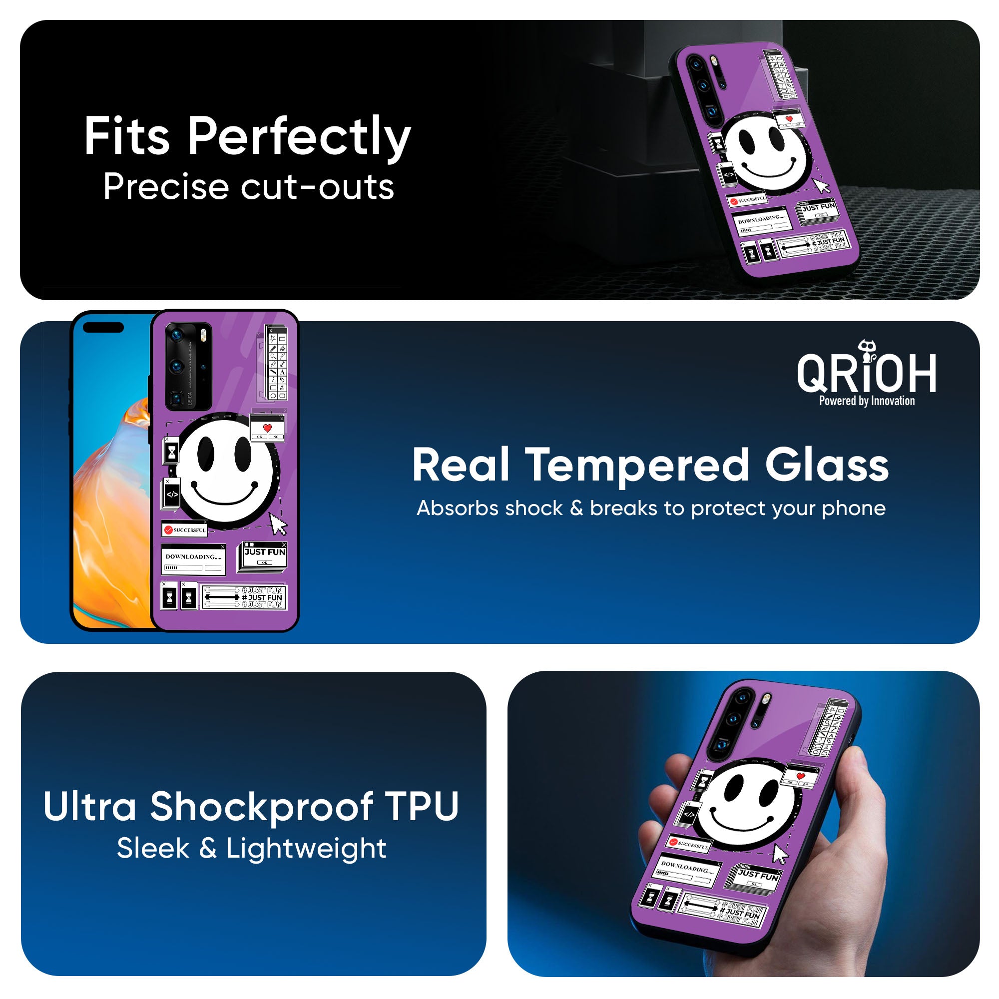Code with Smile Glass Case for Huawei P30 Pro