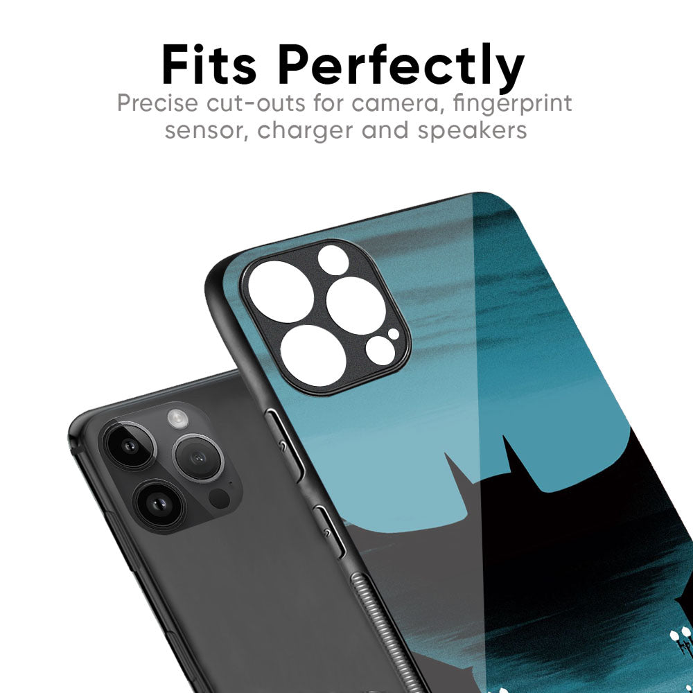 Cyan Bat Glass Case for iPhone 16 Pro Max