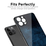 Dark Blue Grunge Glass Case for iPhone 16 Plus
