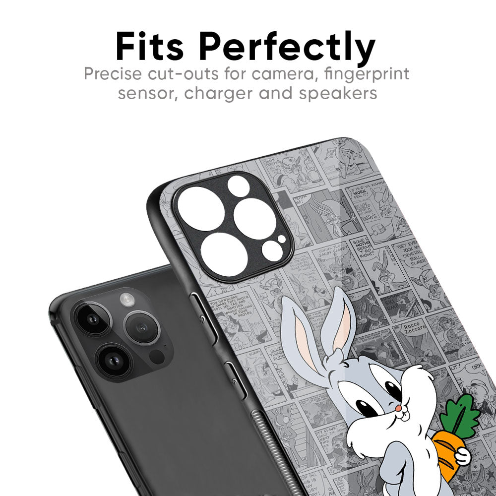 Cute Baby Bunny Glass Case for iPhone 16 Pro Max