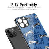 Blue Cheetah Glass Case for iPhone 16 Plus