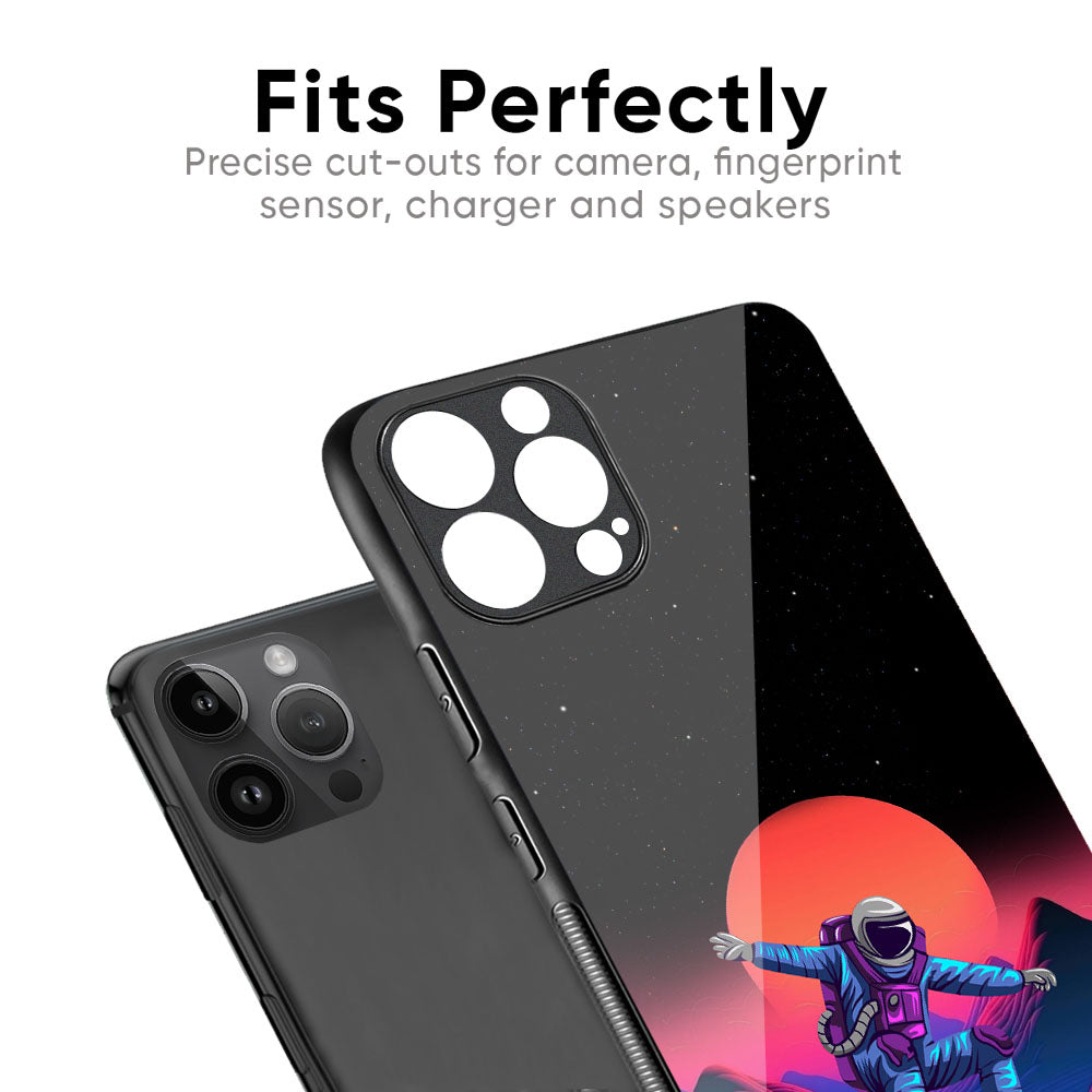 Retro Astronaut Glass Case for iPhone 16 Pro Max