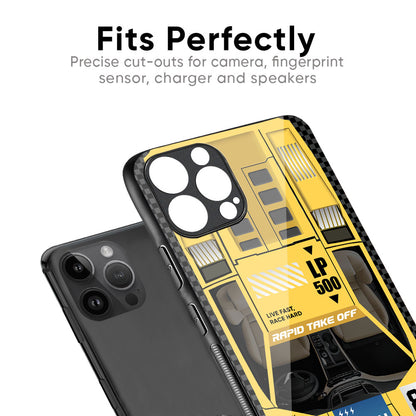 Yellow Racing Car Glass Case for iPhone XS Max