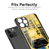 Yellow Racing Car Glass Case for iPhone 14 Pro