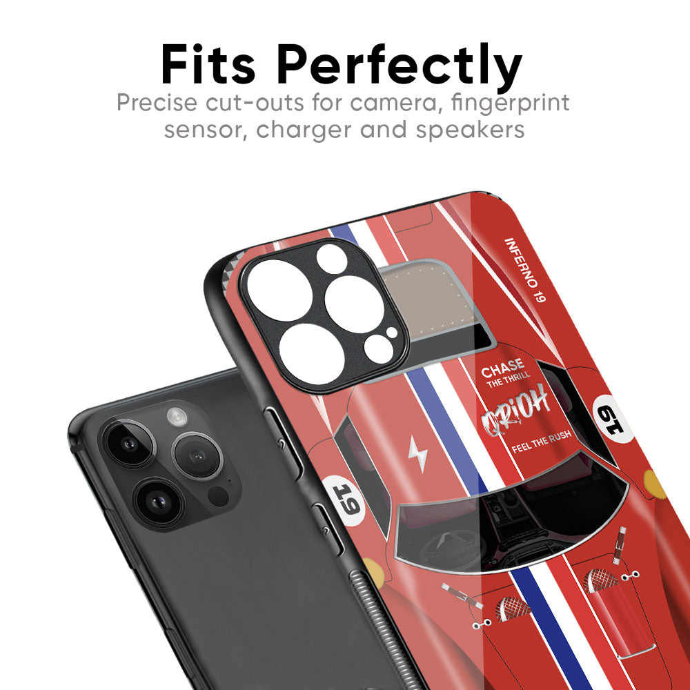 Racing Vintage Glass Case for iPhone XS Max