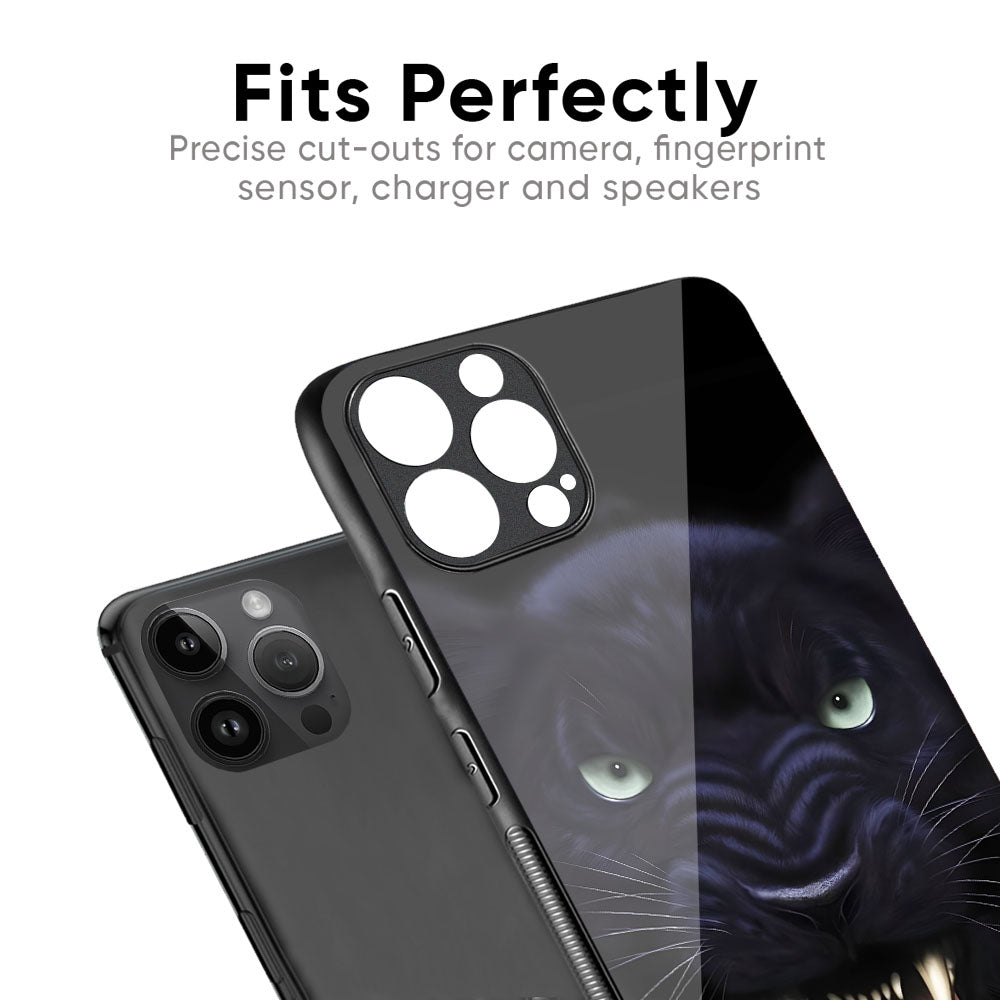 Angry Black Leopard Glass Case for iPhone XS Max