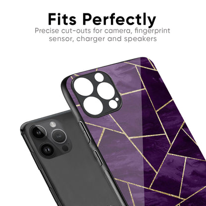 Geometric Purple Glass Case For iPhone 16 Pro Max