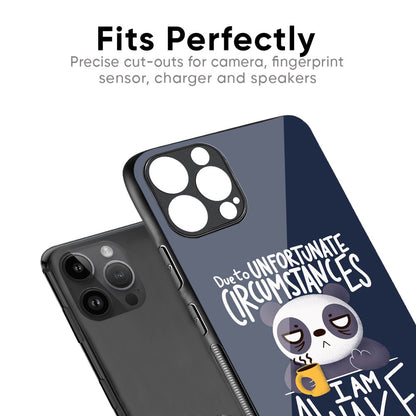 Struggling Panda Glass Case for iPhone 16