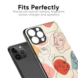 Abstract Faces Glass Case for iPhone 16 Plus