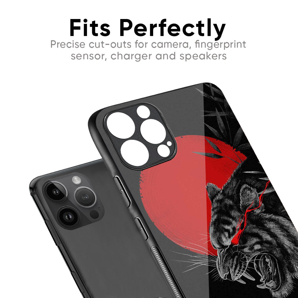 Red Moon Tiger Glass Case for iPhone 16 Pro Max