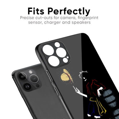 Luffy Line Art Glass Case for iPhone 16 Pro Max