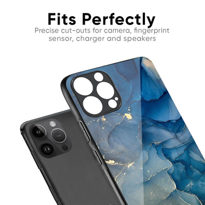 Blue Cool Marble Glass Case for iPhone 16