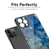 Blue Cool Marble Glass Case for iPhone 16 Plus