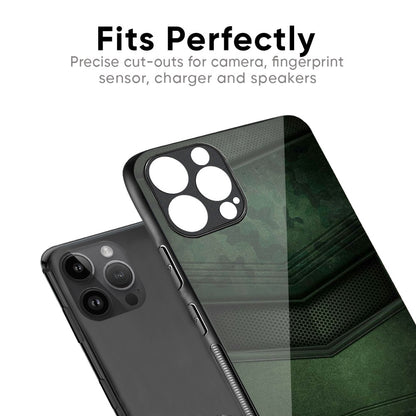 Green Leather Glass Case for iPhone 16
