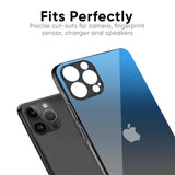 Blue Grey Ombre Glass Case for iPhone 16 Plus