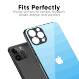 Wavy Blue Pattern Glass Case for iPhone 16 Plus