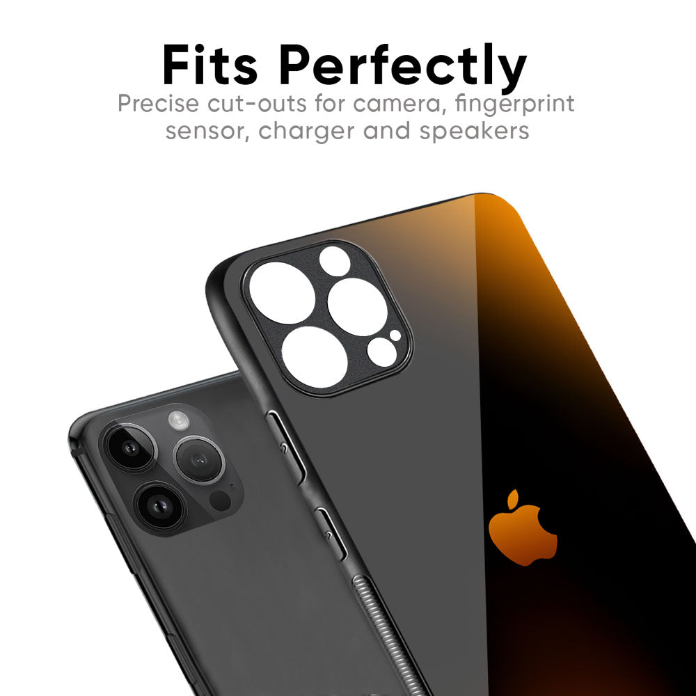 Orange Black Fusion Glass Case for iPhone 16 Pro Max