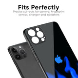 Blue Flames Glass Case for iPhone 16 Pro Max