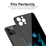 Teal Flames Glass Case for iPhone 16 Plus
