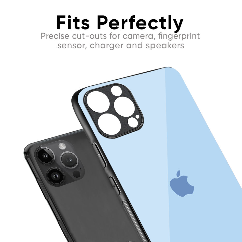 Pastel Sky Blue Glass Case for iPhone 16 Pro Max