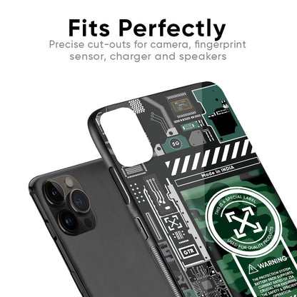 Green Camo Circuit Glass Case for iPhone 6S