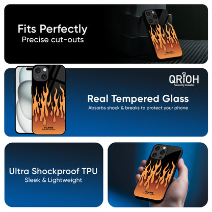 Fire Flame Glass Case for iPhone 16 Pro Max