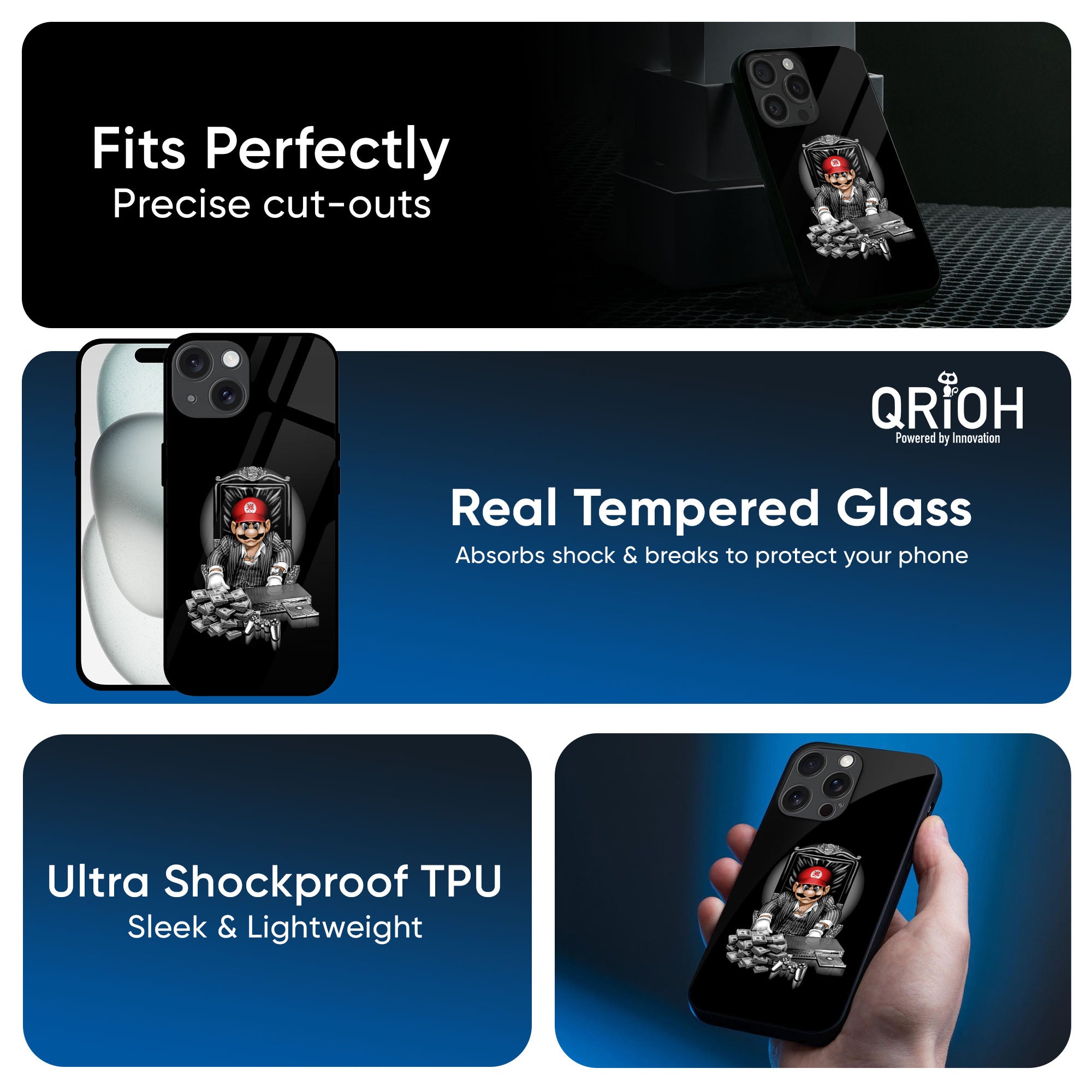 Dark Secret Glass Case for iPhone 16 Pro Max