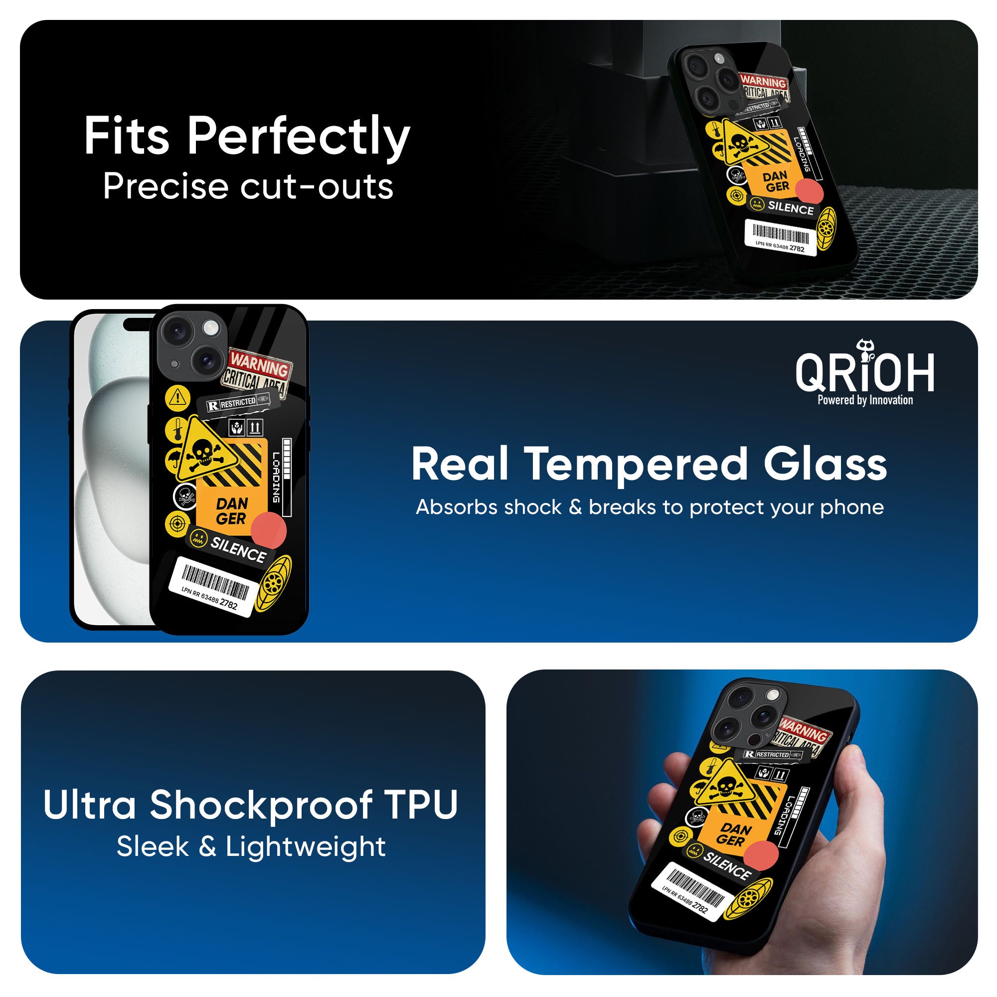 Danger Signs Glass Case for iPhone 16 Pro Max